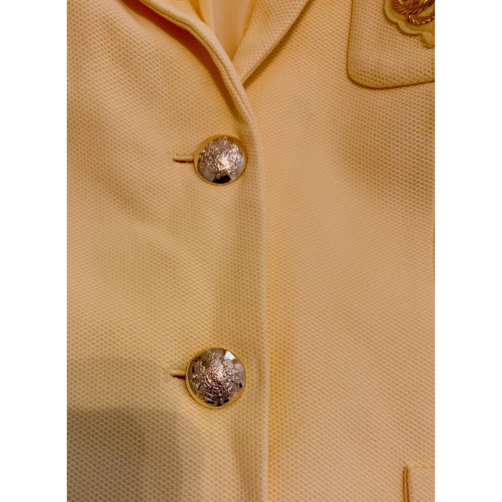 Lauren Ralph Lauren Lemon Sorbet Crest Blazer XS NWT Gold Buttons Preppy - Picture 7 of 9